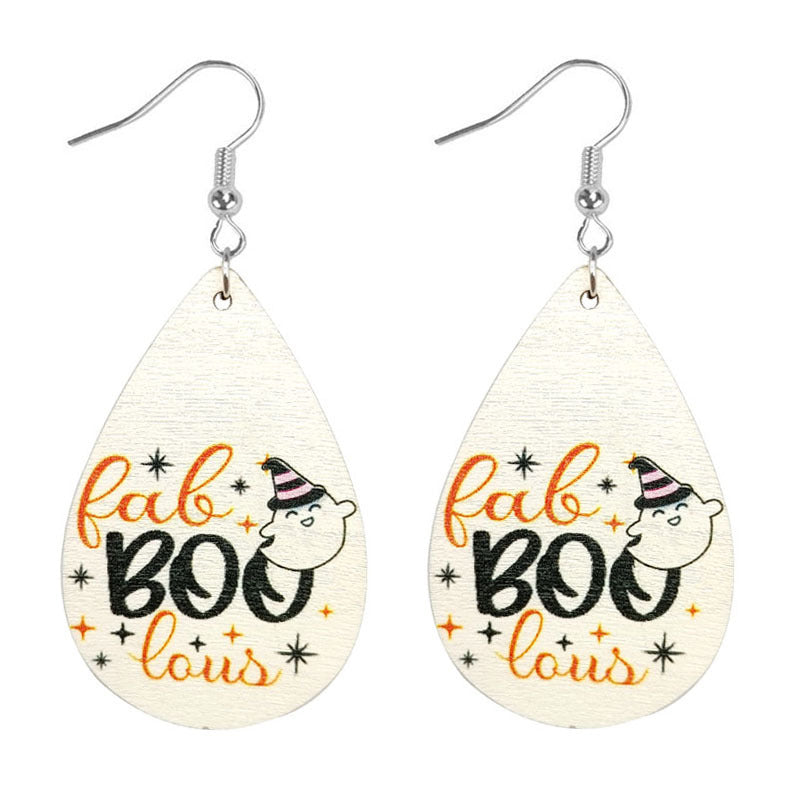 Pendientes de madera de madera de bate de Halloween de Halloween